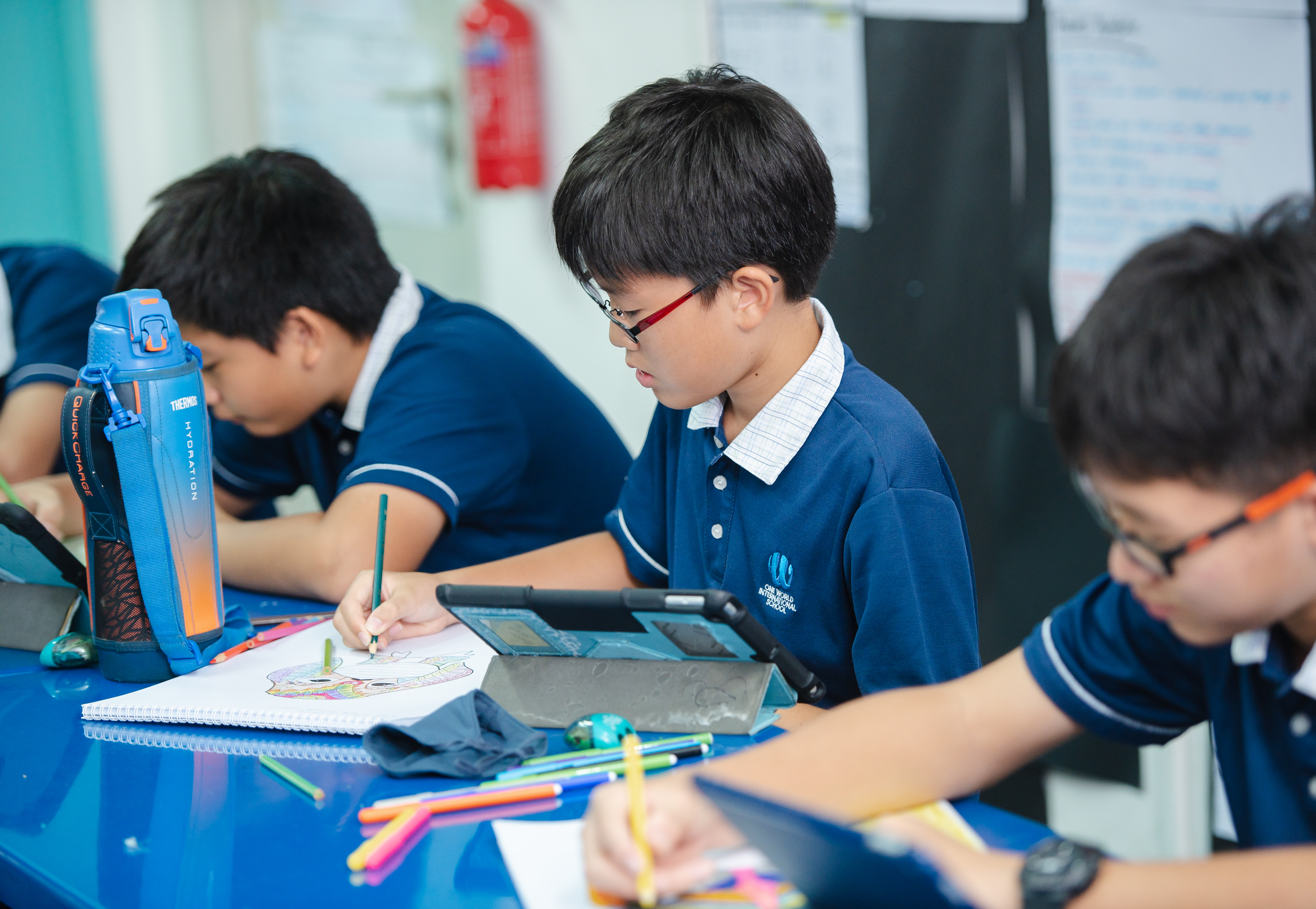 OWIS Secondary students creating art